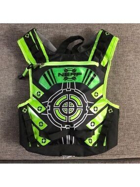 Nerf Toddler Youth Front Book Bag Backpack Green Black Boys Kids